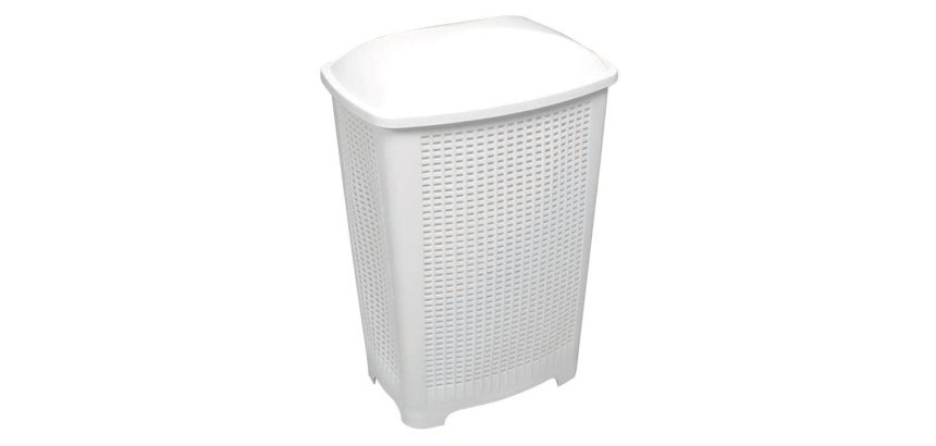 coffre à linge avec couvercle blanc 42.5x27x64.5 cm