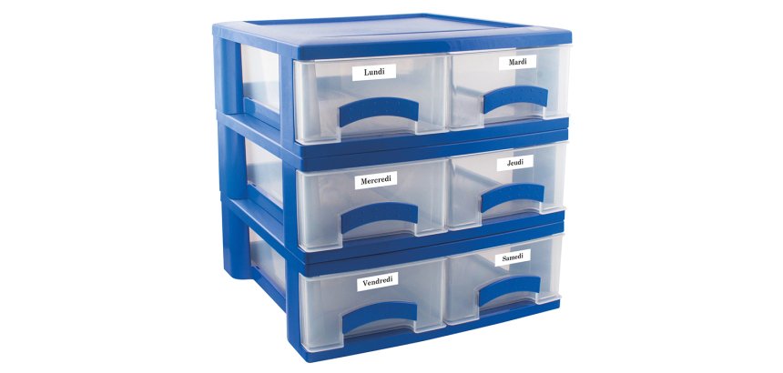Bloc de 2 tiroirs pour plats témoins 39.5x40.2x14 cm