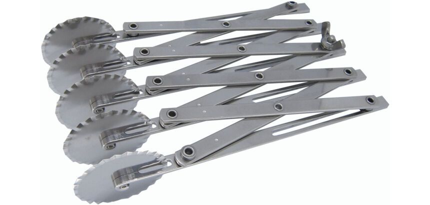 Multicoupe rouleau extensible pour bandes de 1 à 12 cm 5 roulettes cannelées