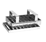 découpoir inox à caramels 40 cases carrées de 25 mm avec support 20x12.5 cm