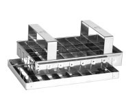 découpoir inox à caramels 40 cases carrées de 25 mm avec support 20x12.5 cm