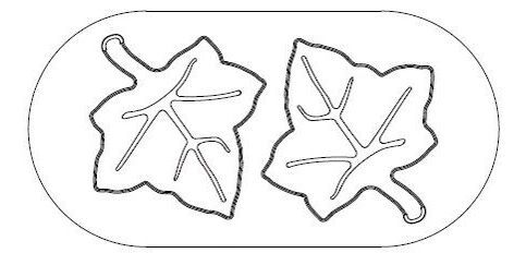 Exoglass découpoir 2 feuilles de vigne 5x5 cm