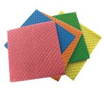 lot de 5 lavettes carrées 5 couleurs 18x15,5cm