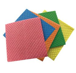lot de 5 lavettes carrées 5 couleurs 18x15,5cm