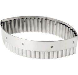 découpoir inox ovale cannelé 16 cm