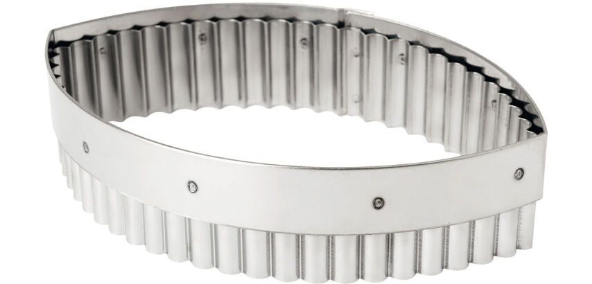 découpoir inox ovale cannelé 16 cm
