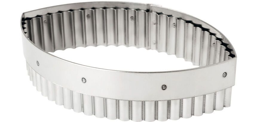 découpoir inox ovale cannelé 16 cm