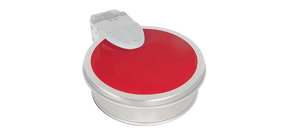 autocollant rouge pour support sac poubelle