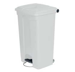 poubelle avec couvercle à ouverture à pédale et roues 90 litres