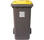 poubelles tri sélectif 55x48.5x93 cm 120 l jaune