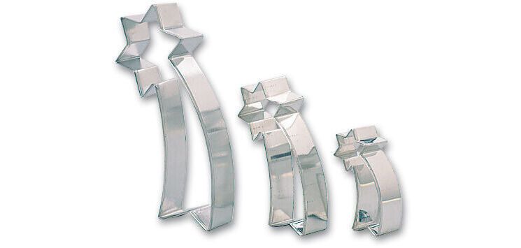 lot de 3 découpoirs fer blanc étoiles filantes