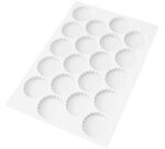 plaque de 72 découpoirs ABS ronds cannelés 4.5 cm