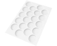plaque de 72 découpoirs ABS ronds cannelés 4.5 cm