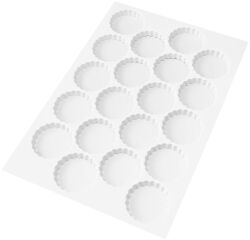 plaque de 72 découpoirs ABS ronds cannelés 4.5 cm