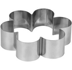 cercle à entremets "fleur cassis" inox 18x18 cm hauteur 5 cm