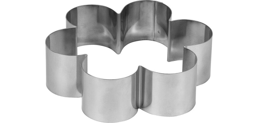 cercle à entremets "fleur cassis" inox 18x18 cm hauteur 5 cm