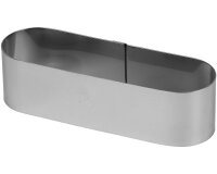 cercle en acier inoxydable oblong 14,5x4,5 cm hauteur 4 cm