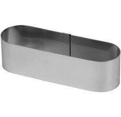 cercle en acier inoxydable oblong 14,5x4,5 cm hauteur 4 cm