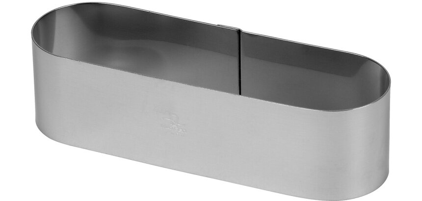 cercle en acier inoxydable oblong 14,5x4,5 cm hauteur 4 cm
