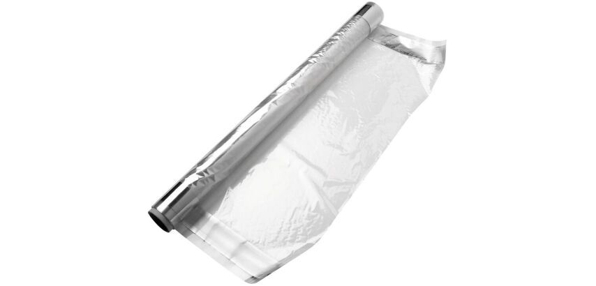rouleau de 100m de film pour cuisson en papillote en PET et bord aluminium 45 cm