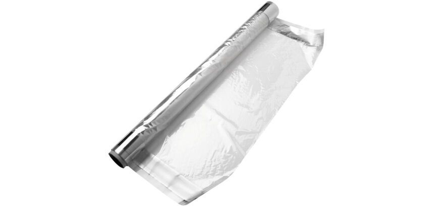 rouleau de 100m de film pour cuisson en papillote en PET et bord aluminium 45 cm