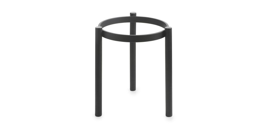 réhausse ronde en métal noir mat ø 24 h26,5 cm