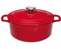 Le Chasseur cocotte ronde avec couvercle rouge 24 cm