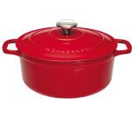 Le Chasseur cocotte ronde avec couvercle rouge 20 cm