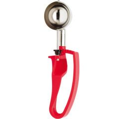 Unigrip cuillère à glace à pince inox 24 portions au litre rouge