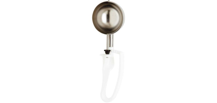 Unigrip cuillère à glace à pince inox 6 portions au litre blanche