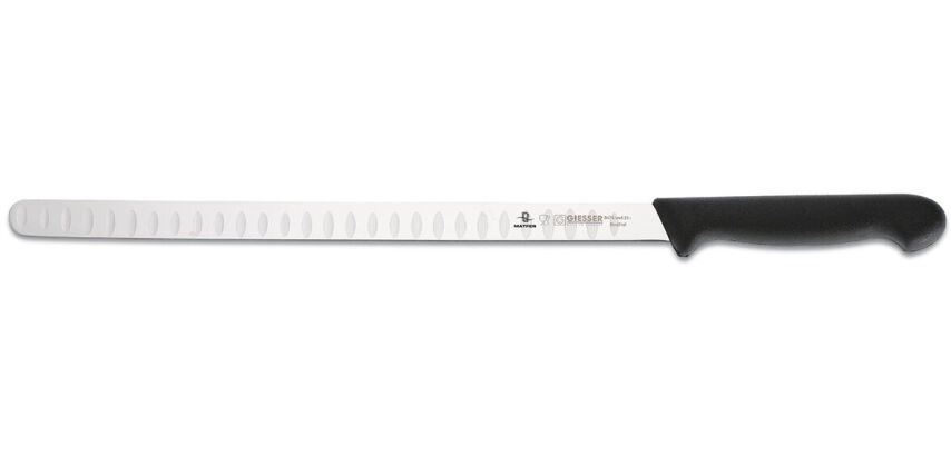 Giesser couteau à saumon alvéolé manche noir 31cm