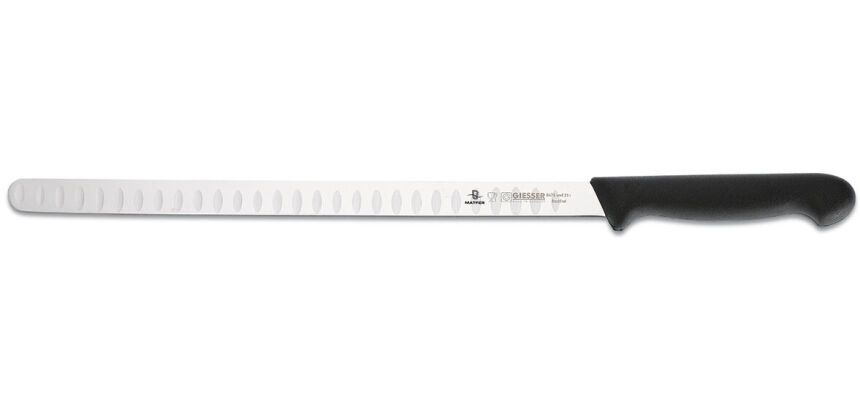 Giesser couteau à saumon alvéolé manche noir 31cm