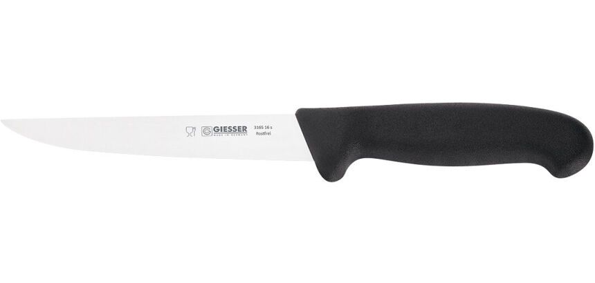 Giesser couteau à désosser lame droite manche noir 16 cm