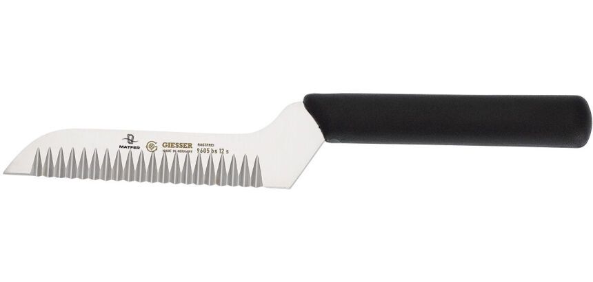 Giesser couteau à lame ondulée manche noir 12 cm