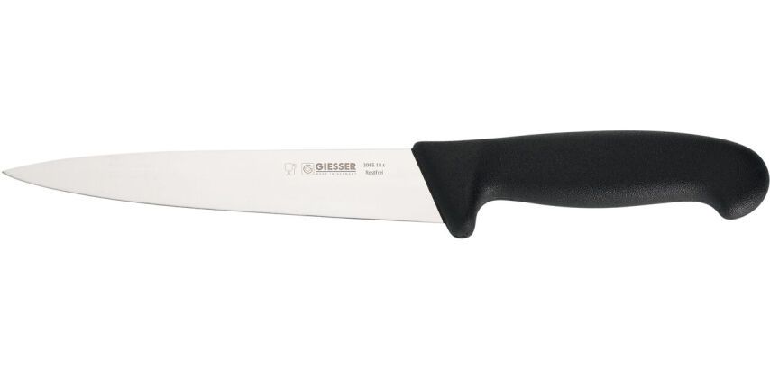 Giesser couteau à saigner pointu manche noir 18 cm