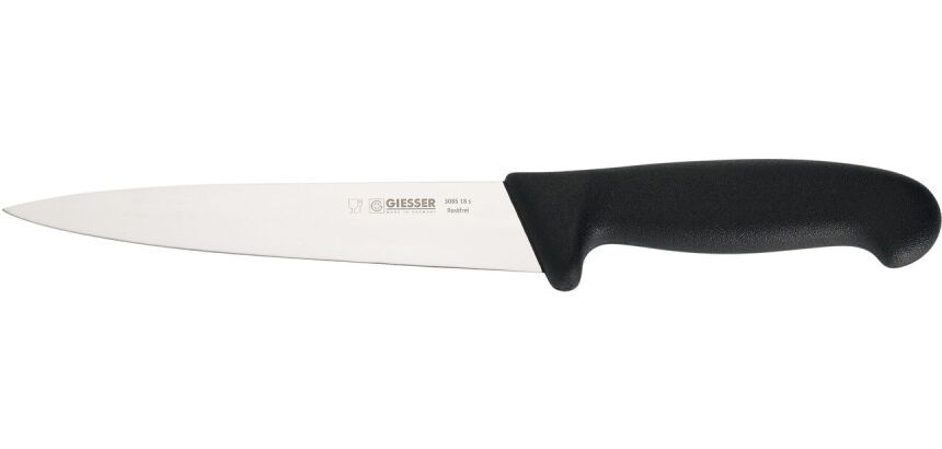 Giesser couteau à saigner pointu manche noir 18 cm