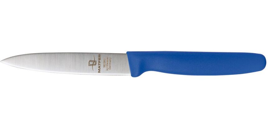 couteau d'office manche bleu 10 cm