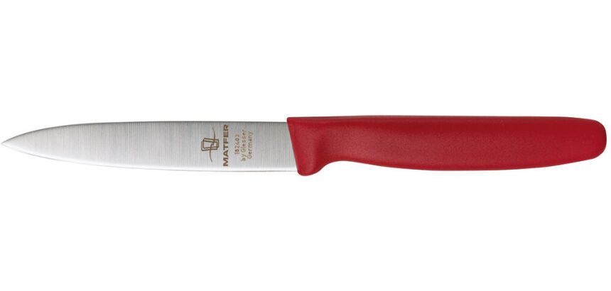 couteau d'office manche rouge 10 cm