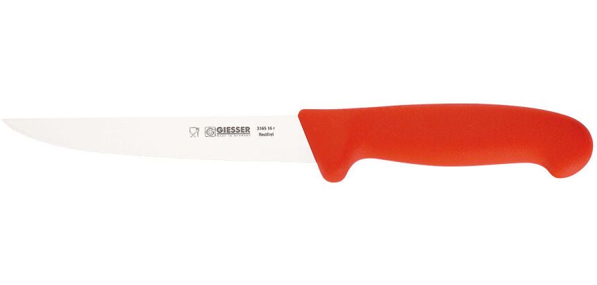 Giesser couteau à désosser lame droite manche rouge 16 cm
