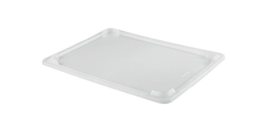 couvercle pour bac rectangulaire plat PEHD 54,5x39x2,2 cm