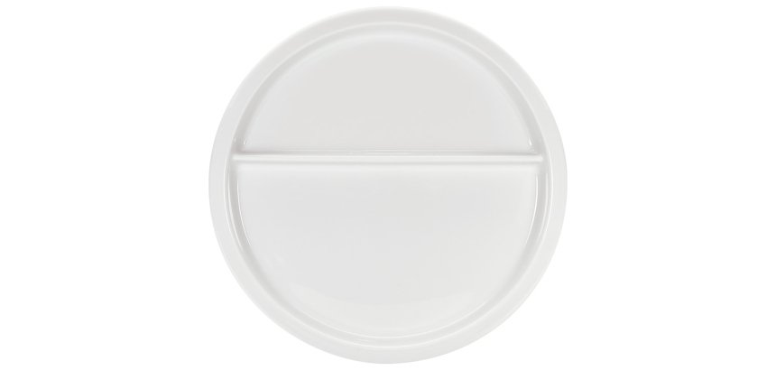 assiette porcelaine 2 compartiments Ø 23 cm
