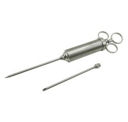 seringue à sauce inox 6 cl avec aiguilles de 4 et 6 mm