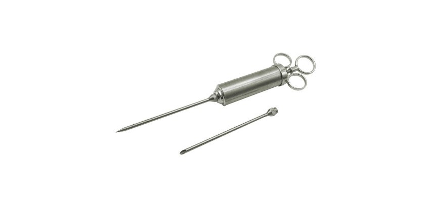 seringue à sauce inox 6 cl avec aiguilles de 4 et 6 mm