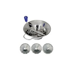 moulins à légumes n°3 inox avec 3 grilles 1.5, 2.5 et 4 mm