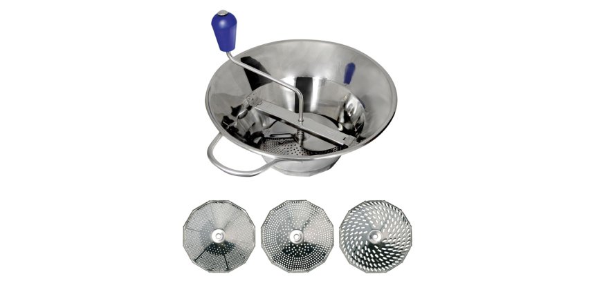 moulins à légumes n°3 inox avec 3 grilles 1.5, 2.5 et 4 mm