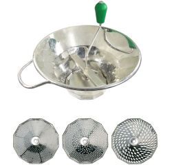 moulins à légumes n°3 étamé avec 3 grilles 1.5, 2.5 et 4 mm