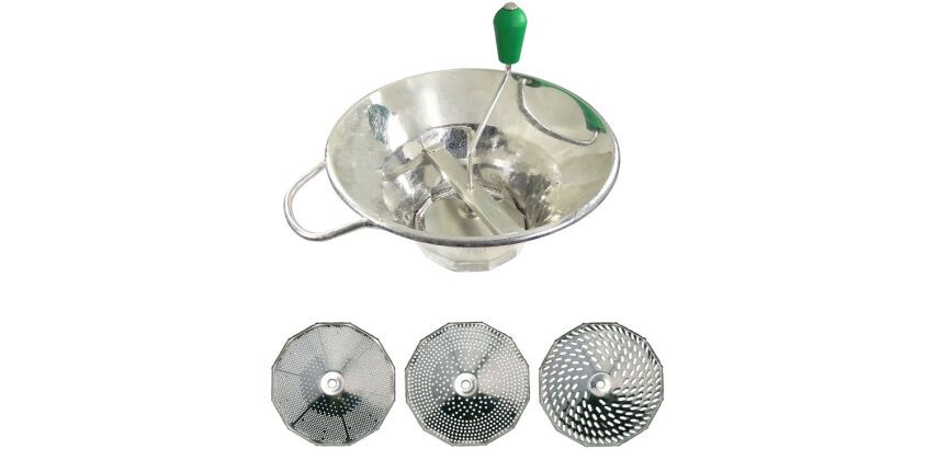 moulins à légumes n°3 étamé avec 3 grilles 1.5, 2.5 et 4 mm