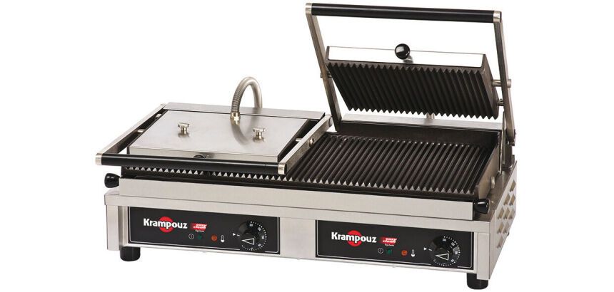 Krampouz grill fonte rainurée amovible double 3,76 KW