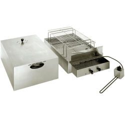 fumoir inox  2 étages pour fumage à froid 71.5 x 41.5 x 36 cm