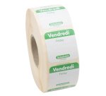 rouleau de 1000 étiquettes dlc jour de la semaine autocollantes 2,5x2,5 cm vendredi vert